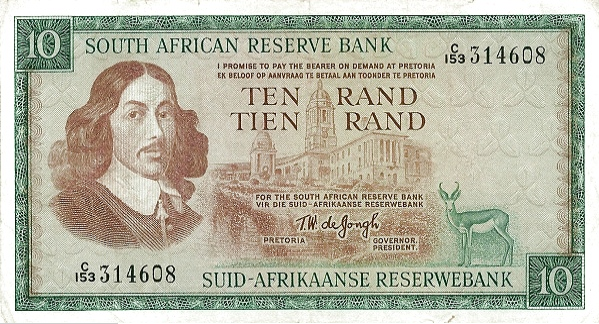 P113b South Africa - 10 Rand (1967-1974)